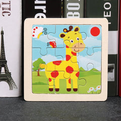 Puzzle 3D en bois pour enfants, bébé, dessin animé, animaux/trafic, jouet éducatif, jouet pour enfants, Puzzle en bois, petite taille 11x11CM