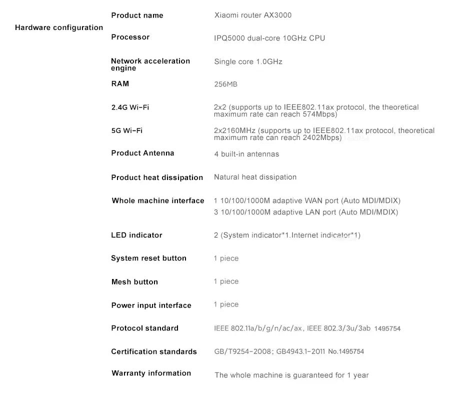 Xiaomi routeur AX3000 maille Wifi6 2,4G 5,0 GHz Full Gigabit 5G WiFi répéteur 4 antennes extensor de red enrutadores de malla