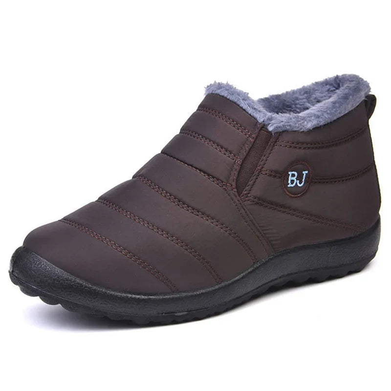 Bottes d'hiver imperméables pour femmes, bottines de neige en peluche, chaudes, noires, chaussures à plateforme en coton pour Couple, nouvelle collection 2023