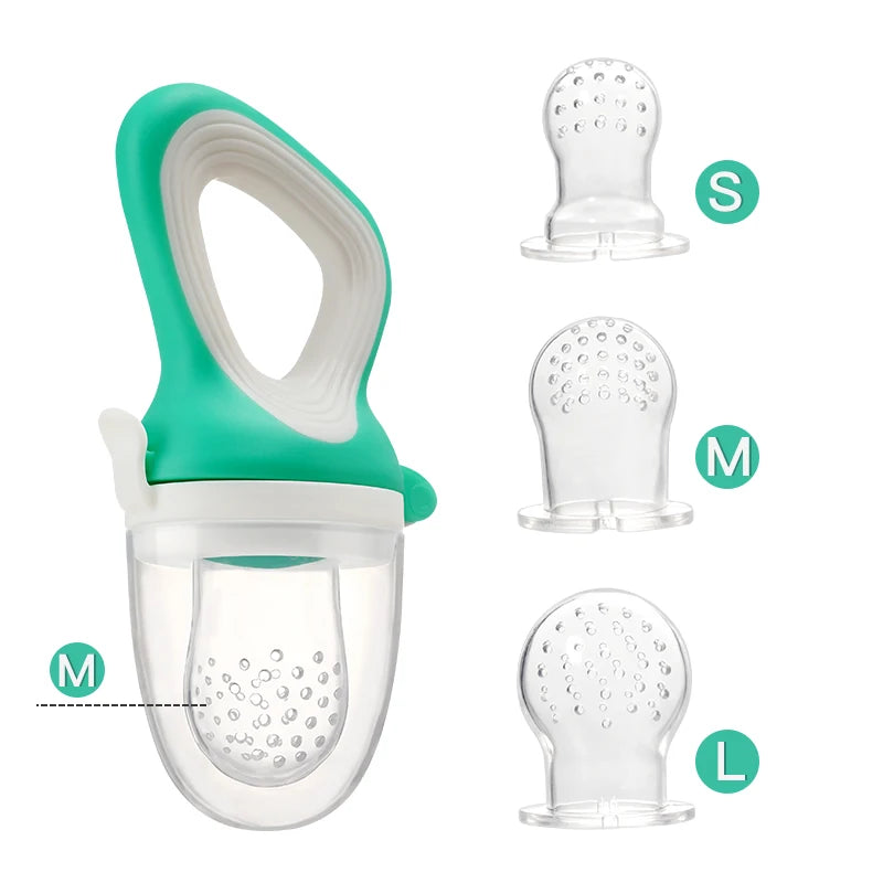 SAIDAH mangeoire à fruits et légumes pour bébé avec sac en maille moyenne Silicone liquide de qualité alimentaire alimentation délicieuse nutritionnelle