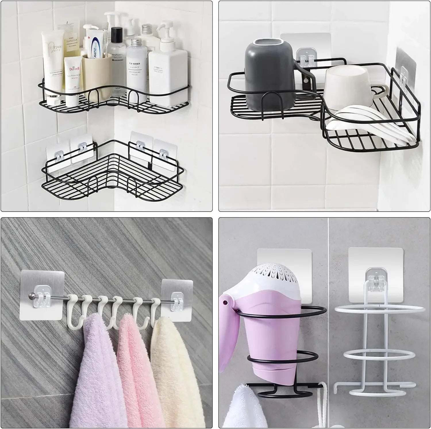 Crochets auto-adhésifs transparents, support suspendu, crochet d'étagère pour cuisine, salle de bains, support de rangement mural, autocollants de fixation, Gadgets, 20/1 pièces