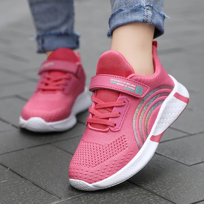 Nouveau Design rouge formateurs chaussures pour enfants filles confortable plate-forme fille chaussures de sport grande taille 38 enfants baskets de course