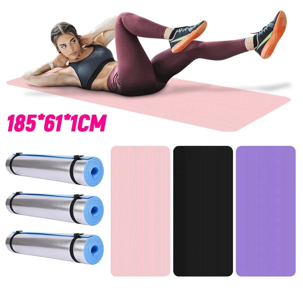 Tapis de Yoga antidérapant, épais, couleur unie, Fitness, entraînement multifonction pour la salle de sport à domicile