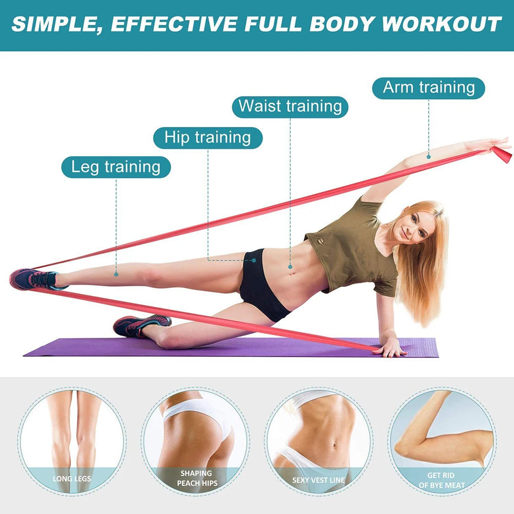Bandes de résistance Pilates Yoga Sport entraînement Fitness exercice maison gymnastique bande élastique en caoutchouc naturel Latex Yoga accessoires