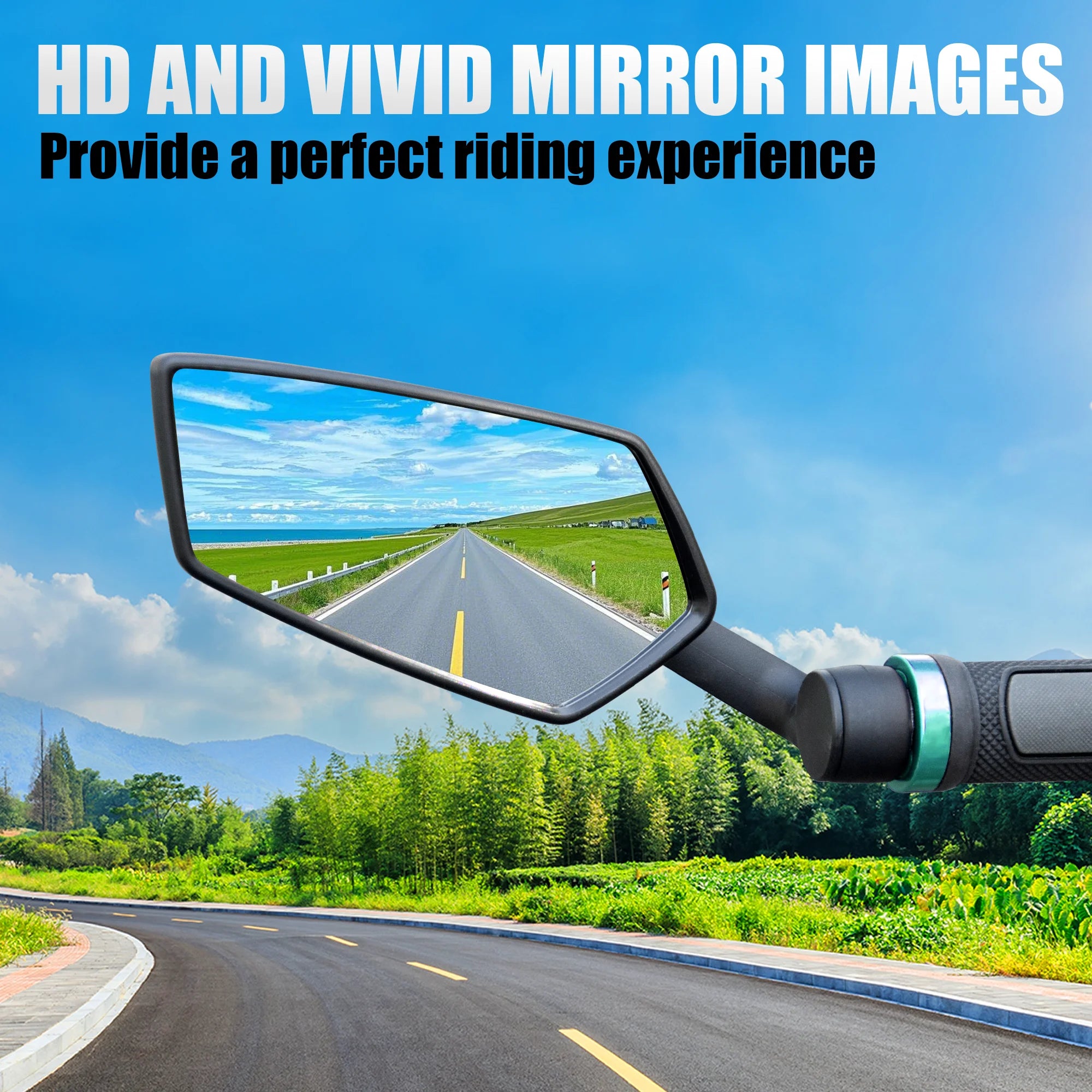 RBRL rétroviseur de vélo vtt guidon fin miroir HD grand Angle étendu Durable vélo rétroviseurs latéraux pour Scooter électrique