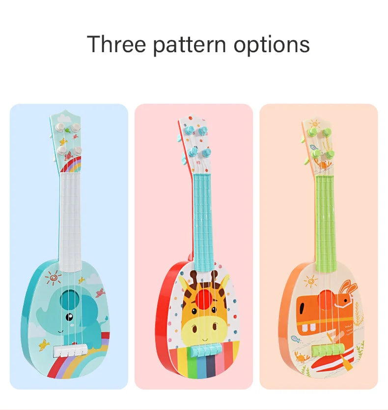 Jouet de guitare ukulélé pour tout-petits, Instruments de musique d'éducation précoce, Mini jouets d'apprentissage de guitare à 4 cordes, jouets interactifs Parent-enfant