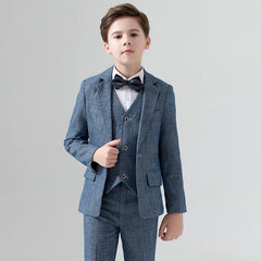 Children's Wedding Show Suit, Formal Suit, Blazer, Jacket, Pants, Bow Tie, 3 Pieces