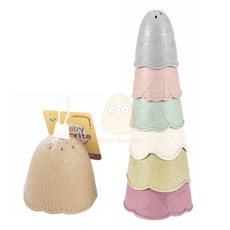 Jouets pour bébé, tasse empilable, dessin animé, apprentissage éducatif précoce, couleur, nidification, tri, bain-douche, jeu d'eau et de sable pour enfants
