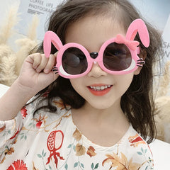 Nouvelles lunettes de soleil en forme de petit lapin pour filles, lunettes de soleil pour enfants de dessin animé étranger, photo de bébé, lunettes de soleil super mignonnes