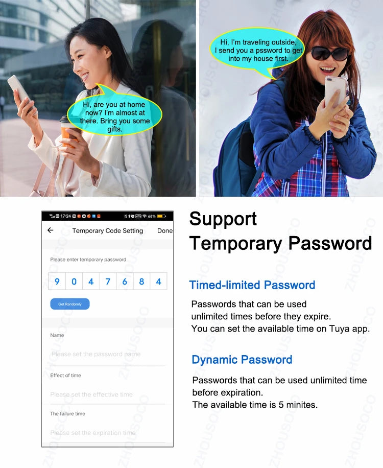 Serrure de porte intelligente électronique sans clé, serrure à empreintes digitales, étanche, Tuya, télécommande WiFi, Bluetooth, carte d'application TTLock, code numérique