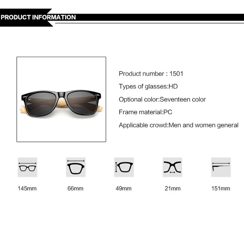 16 couleurs bambou lunettes de soleil hommes lunettes de soleil en bois femmes marque concepteur miroir Original bois lunettes de soleil rétro de sol masculino