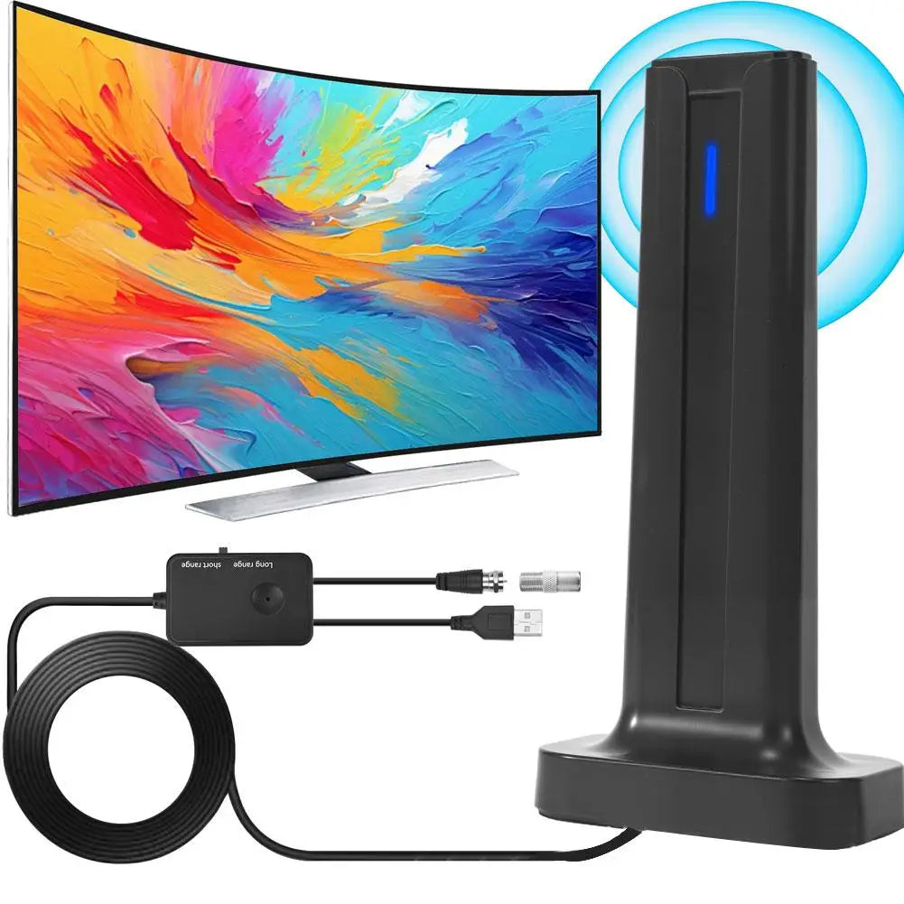 Antenne de télévision numérique pour Smart TV antenne de télévision intérieure antenne HDTV de réception longue portée prend en charge 4K 1080p avec Base de bâton