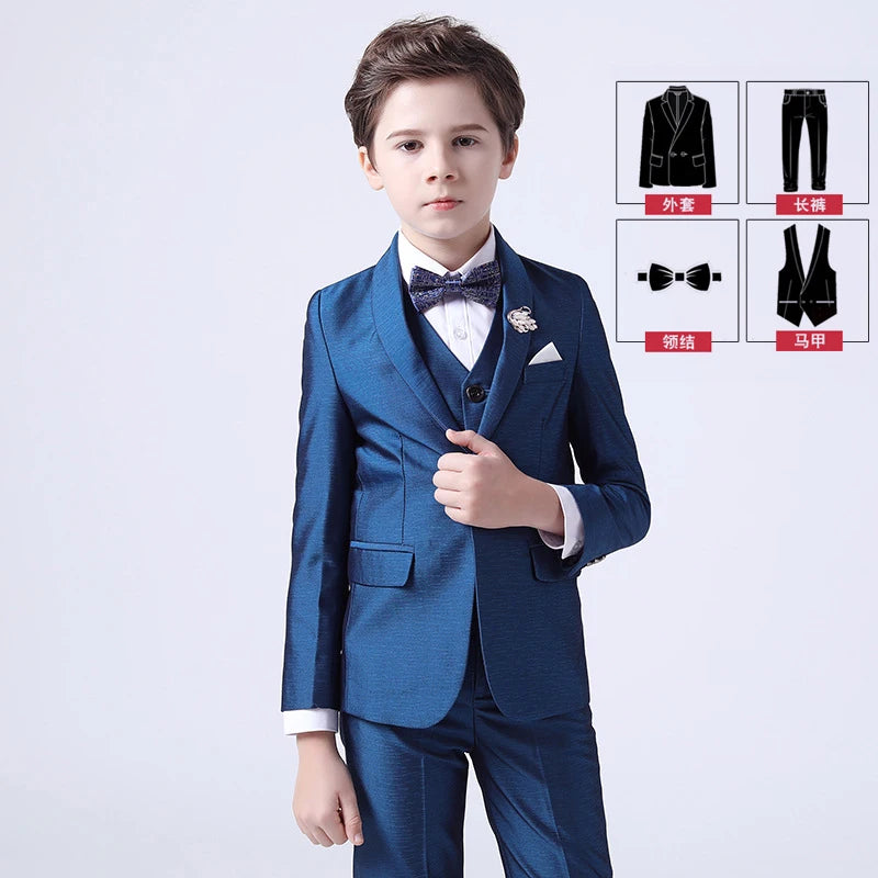 Children's Wedding Show Suit, Formal Suit, Blazer, Jacket, Pants, Bow Tie, 3 Pieces
