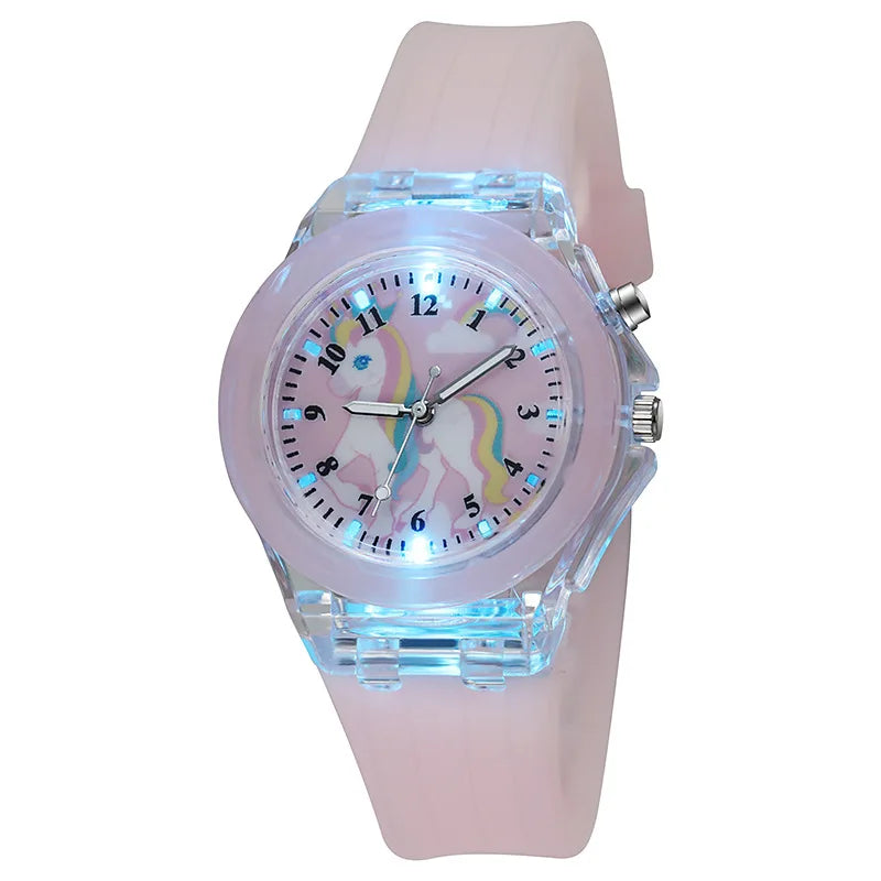 UTHAI C22 montre pour enfants montres brillent la nuit Quartz horloge numérique bracelet en Silicone mignon filles école primaire