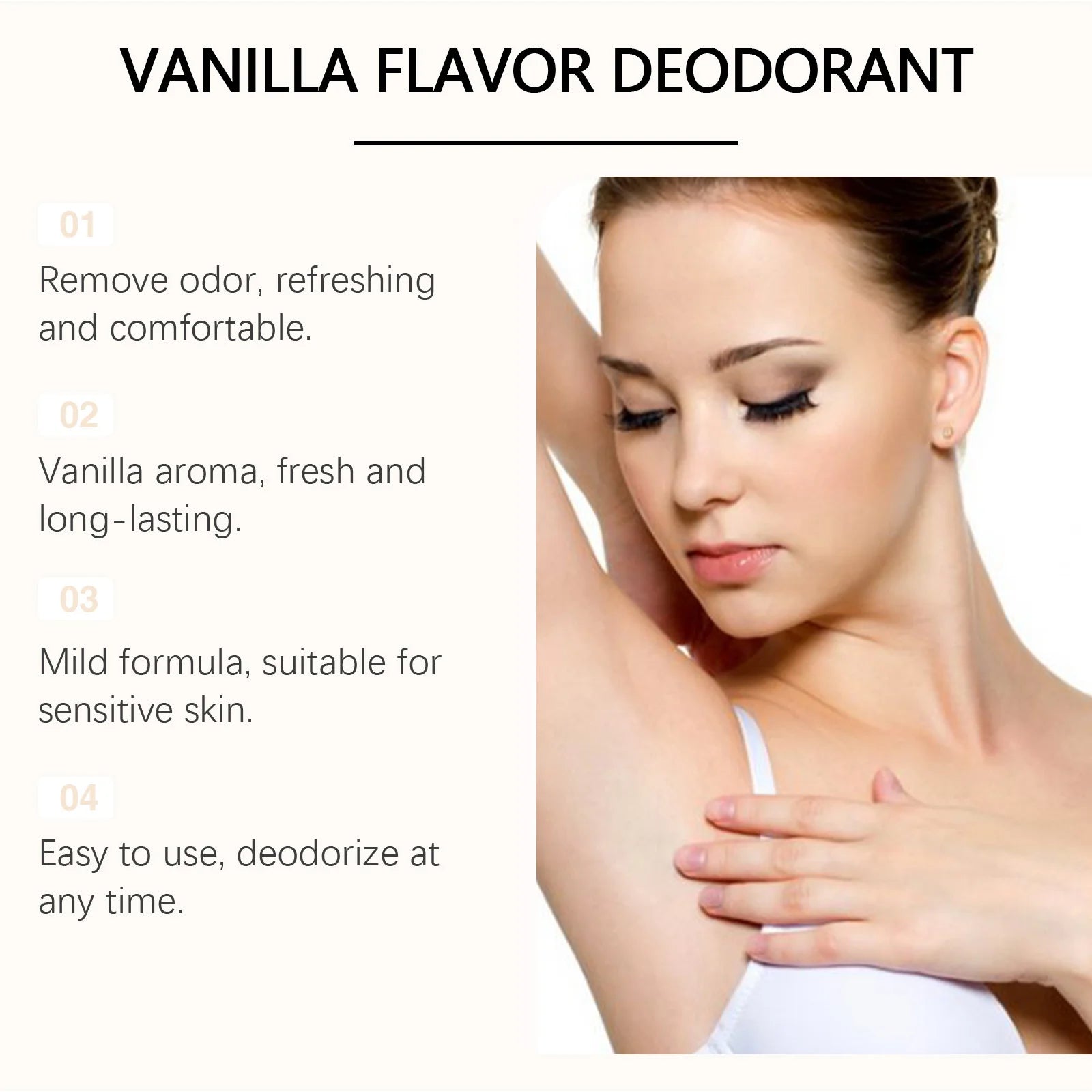 Crème anti-odeur corporelle, parfum vanille, mauvais odeur, Anti-transpiration, fraîcheur durable, déodorant sous les bras, bâton anti-transpirant