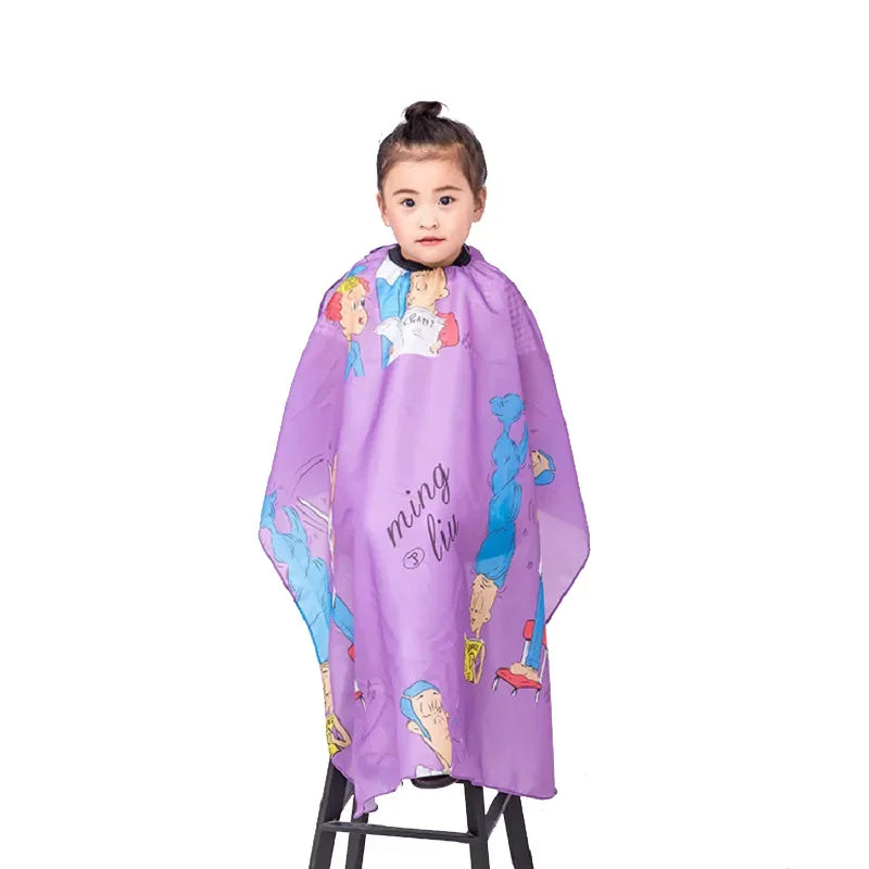 Cape de Salon de coiffure pour enfants, couverture de Smock en Polyester, imperméable, shampoing et coupe, robe de ménage, tablier
