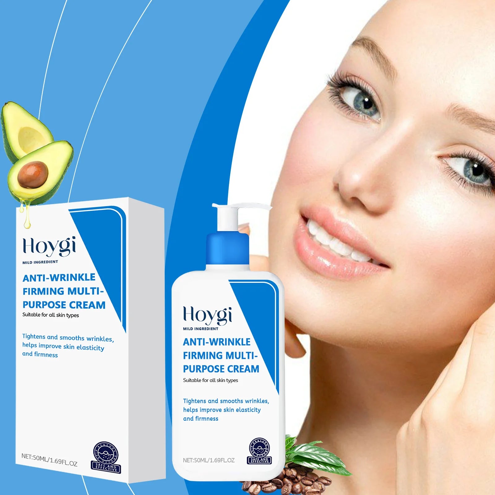 Crème à l'acide hyaluronique rétrécit les Pores Anti-rides nourrissante hydratante améliore la sécheresse élimine les ridules crème hydratante pour le visage