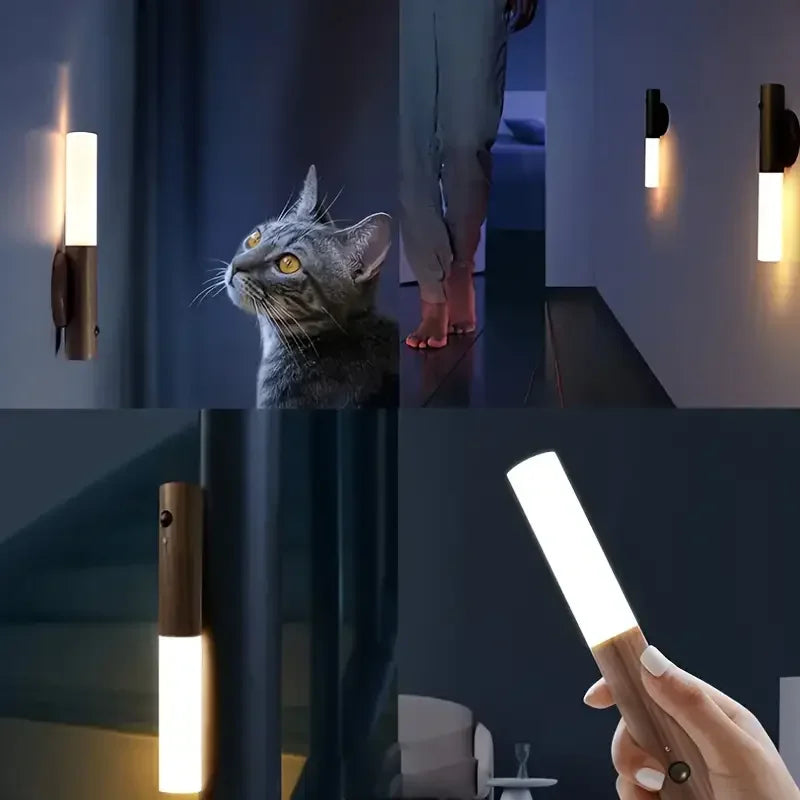 Veilleuse à détecteur de mouvement intelligent-éclairage ambiant LED, lumière murale/armoire rechargeable pour chambre à coucher, pépinière, couloir, décoration de cuisine