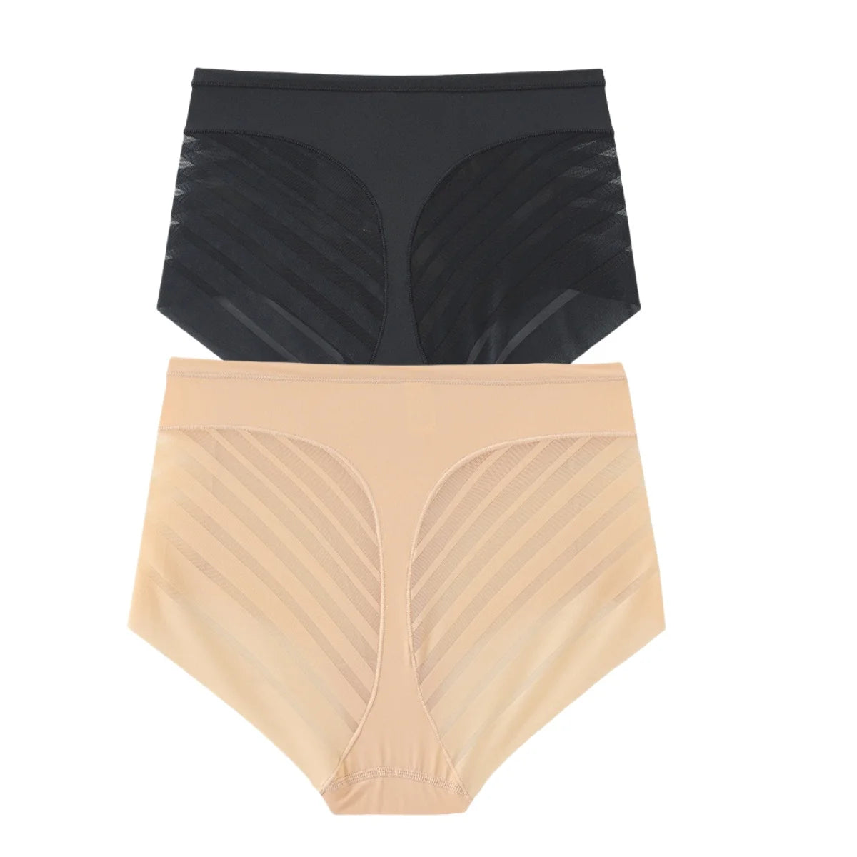 2-piece/set Ice Silk Tummy Control Panties Women's High Waist Shapewear Pants Women's Sexy Lingerie Slimming Underwear M-3XL Briefs 