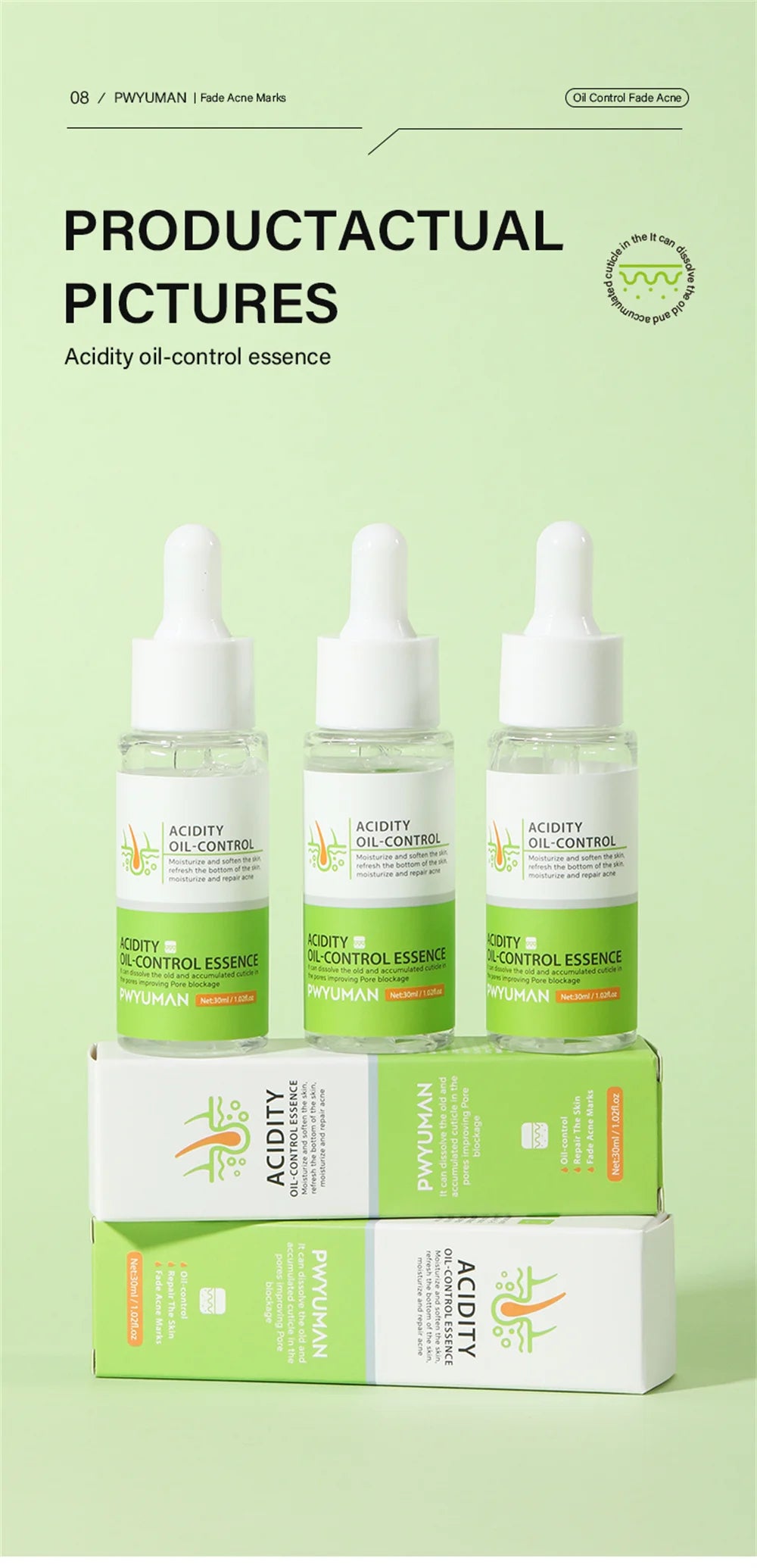 Sérum rétrécissement des pores à l'acide salicylique, élimination rapide des grands Pores, élimine les points noirs, l'acné, resserre la peau lisse, produit de soins coréen