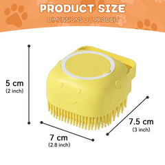 Brosse de bain pour chien, brosse de Massage pour animaux de compagnie, distributeur de shampoing, brosse en Silicone souple, poils en caoutchouc pour chiens et chats, outil de toilettage de douche