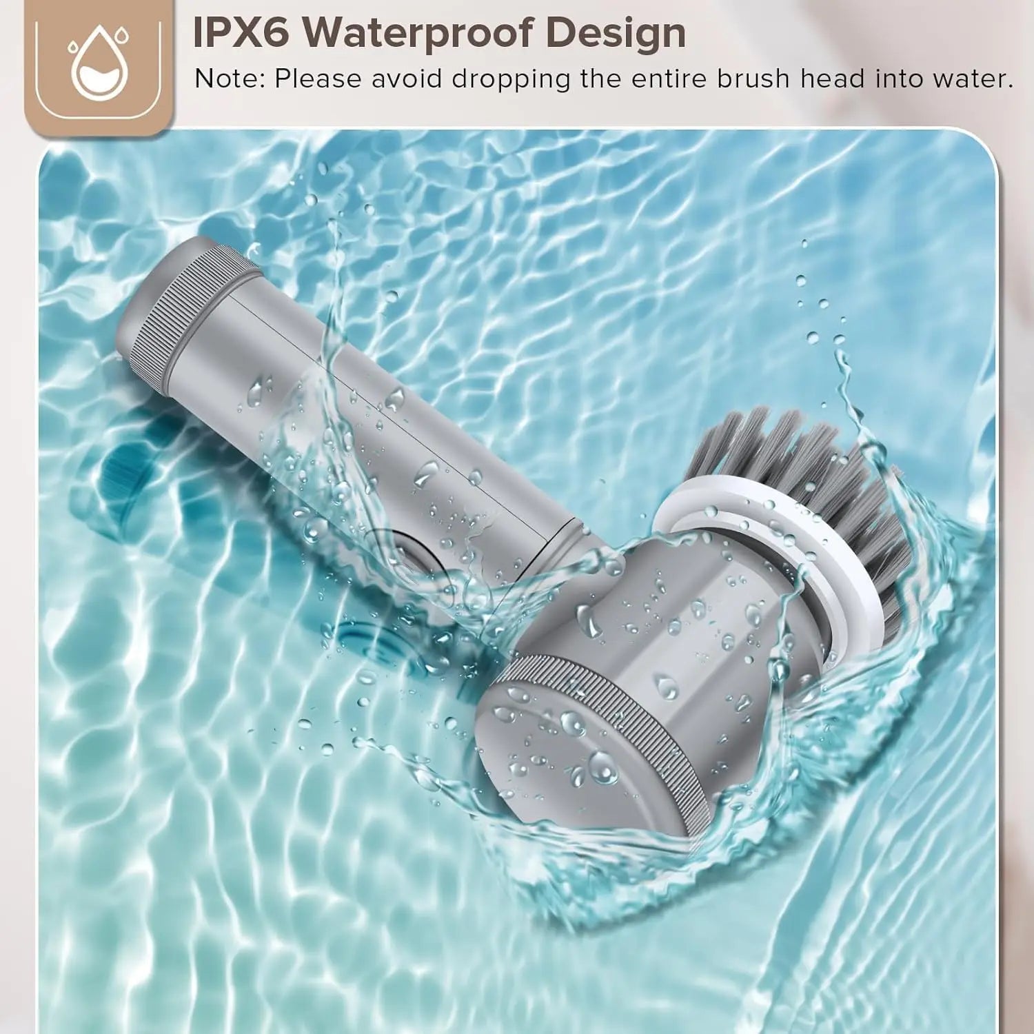 Épurateur électrique à rotation pour le nettoyage de la salle de bain et de la cuisine! Avec 5 têtes de brosse de nettoyage électriques idéales pour baignoire, évier de fenêtre de carrelage