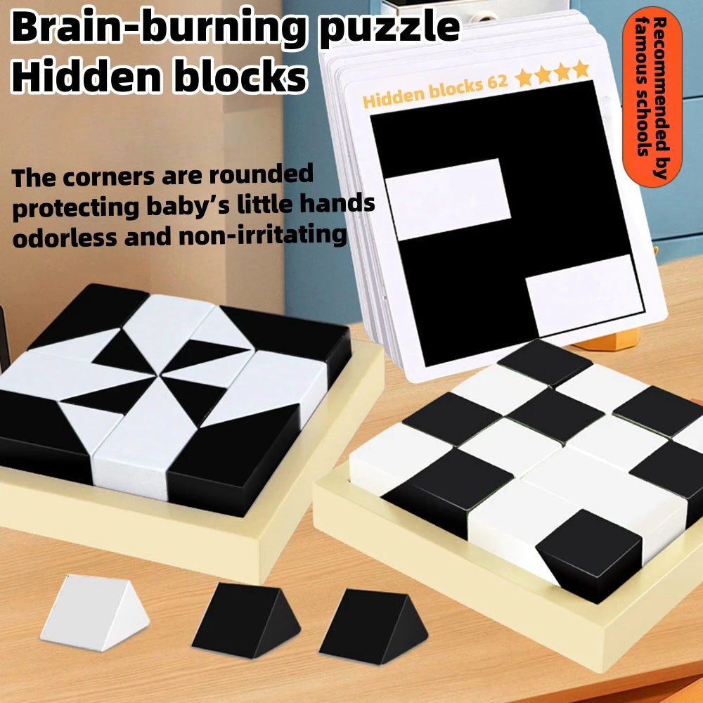 Blocs de construction éducatifs cachés, jouets puzzle, pensée spatiale, formation des capacités d'imagination, jeu interactif parent-enfant