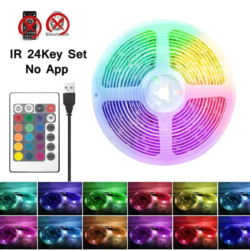 Bande lumineuse Led USB RGB, 5m, 10m, 20m, 30m, avec contrôle par application, ruban Flexible, pour la décoration de la pièce de la maison