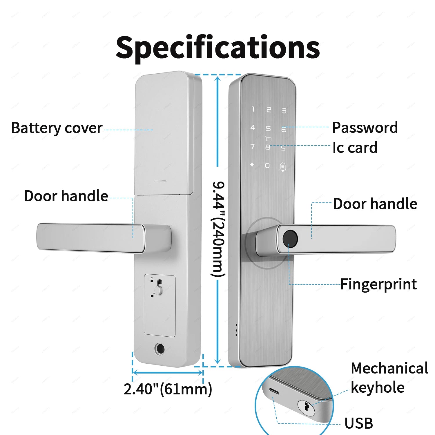 Serrure de porte intelligente pour maison et appartement, caméra d'Arabie Saoudite, WiFi