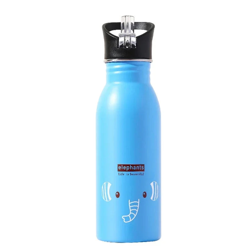 Bouteille d'Eau Froide Portable en Acier Inoxydable pour Enfant, Bouilloire pour Cyclisme et Camping, Style Kawaii