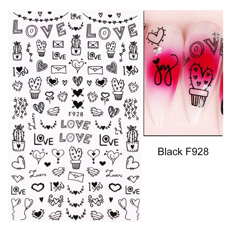 Easter bunny nail stickers, self-adhesive 3D decals, nail art supplies, cartoon character, DIY nail stickers