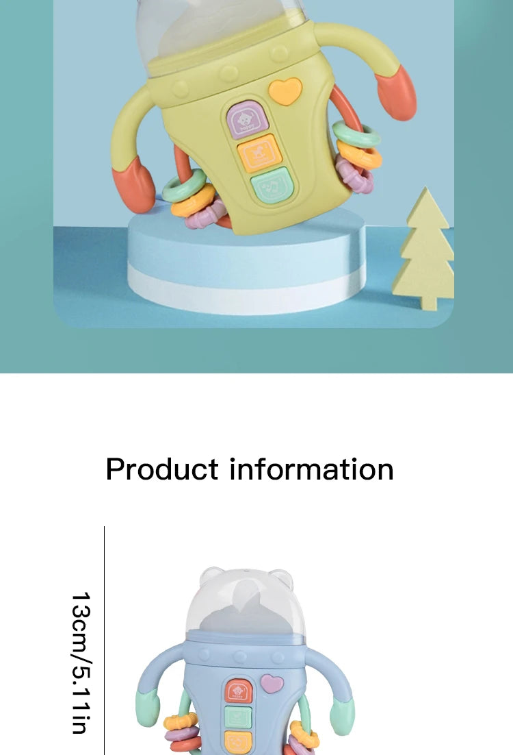 Hochet pour bébé, jouet d'apprentissage sensoriel Musical avec musique et lumières, sucette de dentition pour tout-petits, garçons et filles, cadeaux 0-24M