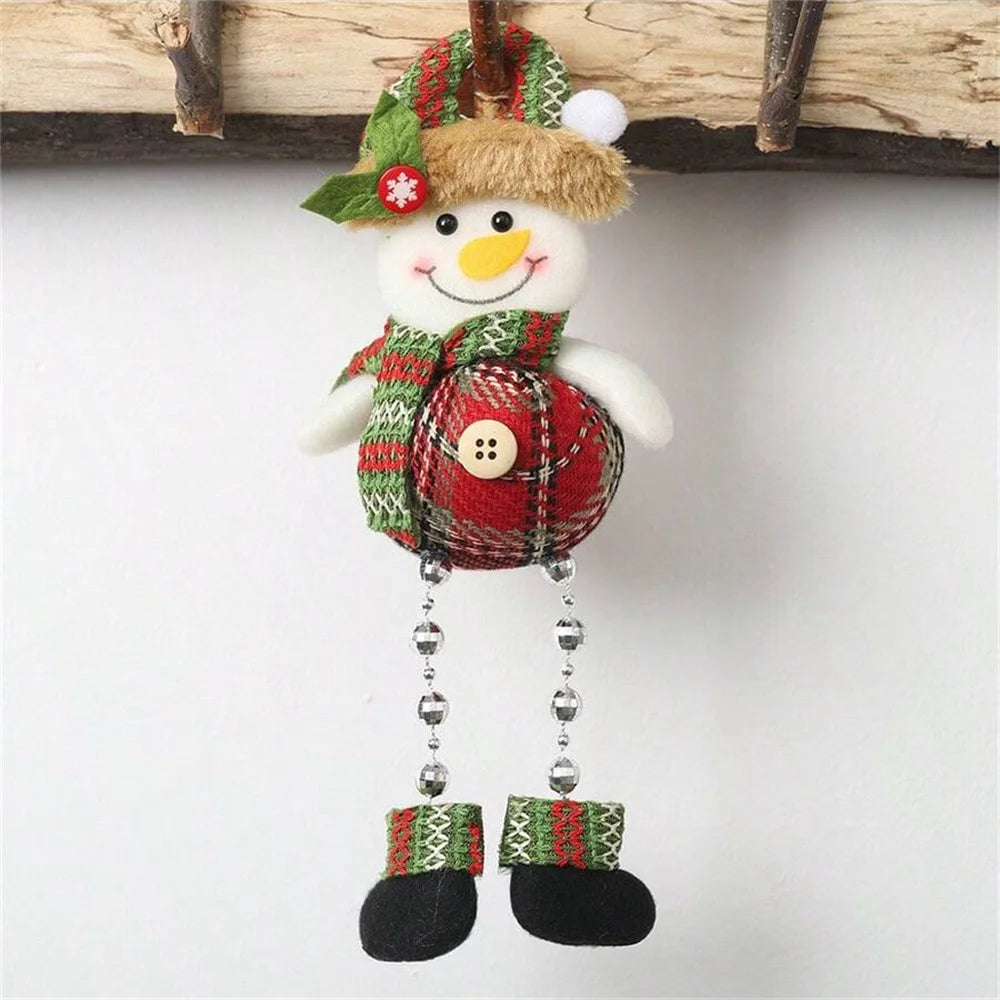 Christmas tree decorations, plush hanging ornaments for holiday parties, Santa Claus, snowman, reindeer, Christmas home decorations
