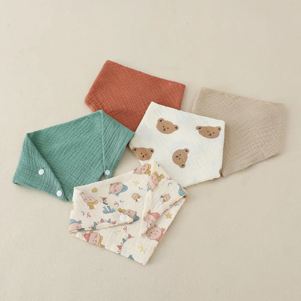 Bavoirs en mousseline de coton pour bébé |   Bavoir bandana pour tout-petits |   Tablier lavable en mousseline de gaze absorbante douce pour bébé