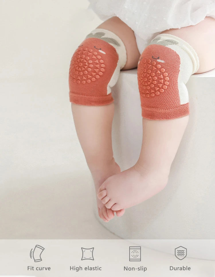 Nouveauté bébé genouillères été mince dessin animé enfants genouillères protection nouveau-né genouillères ramper anti-dérapant genouillères pour bébé