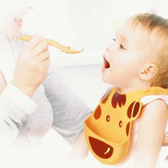 Bavoir tridimensionnel bébé éléphant girafe singe bavoir en silicone imperméable
