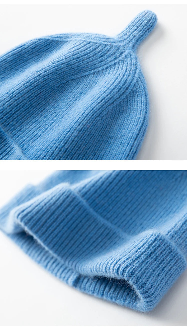 Garder au chaud chapeau d'hiver pour enfants unisexe tricot casquette enfants 100% cachemire Skullies chapeaux pour garçons Bonnet filles casquettes accessoires