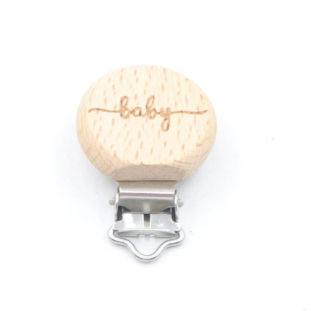 5 pièces/ensembles bébé sucette Clips sans BPA mignon modélisation hêtre attache-sucette bébé bricolage dessin animé Animal bois bûche mamelon chaîne support