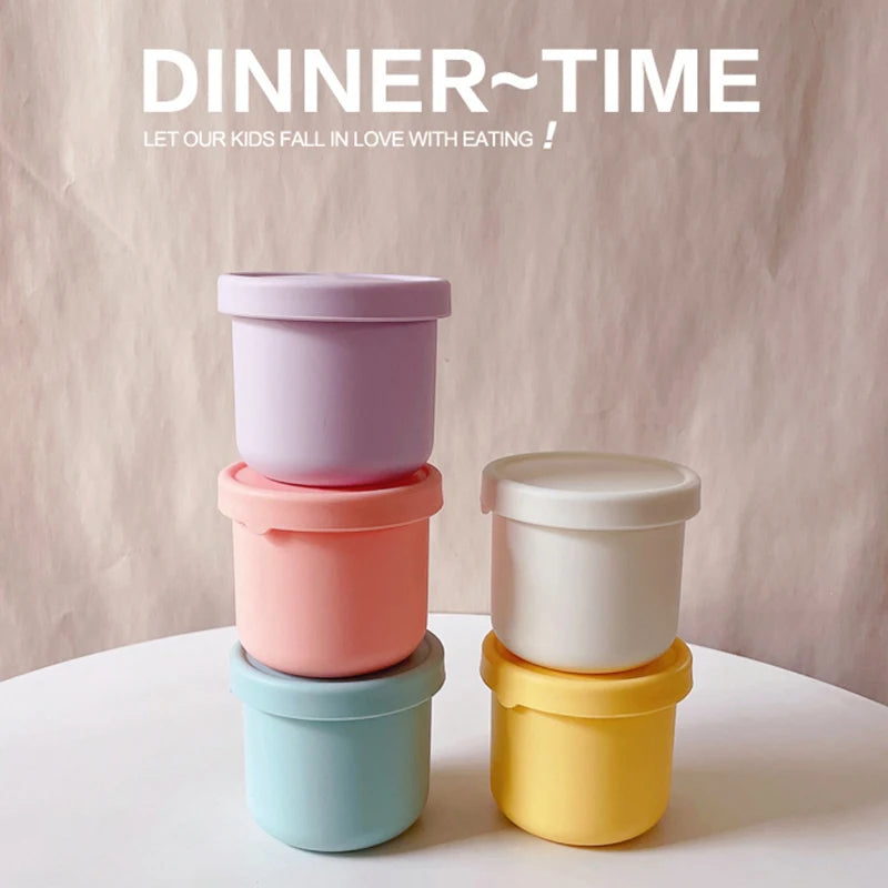 Boîte à déjeuner de 250ML pour enfants, récipient à salade, boîte à déjeuner antiadhésive en Silicone avec couvercle, boîte à Bento réutilisable, moule à glaçons