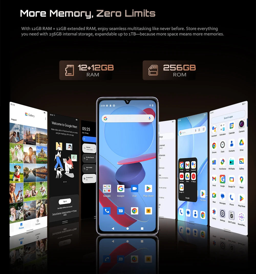 Smartphone Android 15 Cubot P90, écran 6,88 pouces 120 Hz, 24 Go  RAM (12 + 12 Go étendus), 256 Go ROM, processeur G100 Octa-core 2,2 GHz, appareil photo 64 MP, 5100 mAh, NFC, double haut-parleur, telephone portable 4G