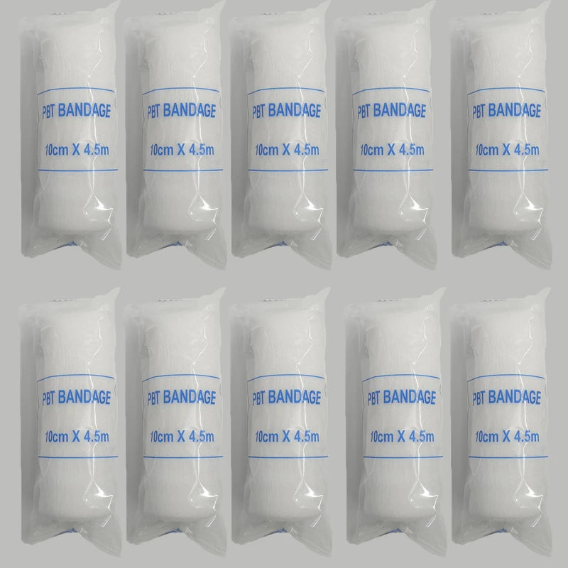 5-10 rouleaux/Lot 10cm x 4.5m PBT pansement élastique trousse de premiers soins rouleau de gaze pansement médical soins d'urgence pansement