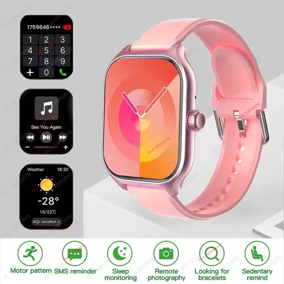 Nouvelle montre intelligente 2.01 pouces HD affichage réponse faire appel Message vue Modes de Sport bricolage cadran prévisions météorologiques pour hommes femmes