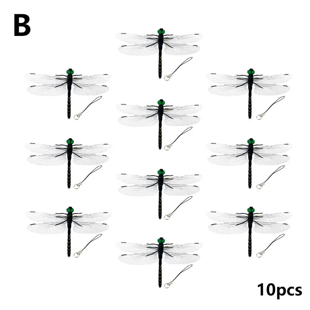 Dragonfly insect simulation, mosquito repellent model, outdoor hanging ornaments, repellent tool for garden and farm, 4 or 10 pieces