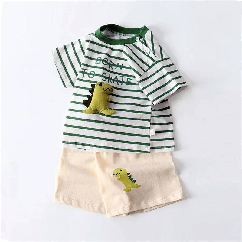 Ensemble de vêtements pour enfants bébé garçon/fille T-Shirt + short vêtements d'été coton dessin animé décontracté garçons survêtement enfants ensemble de vêtements pour bébé
