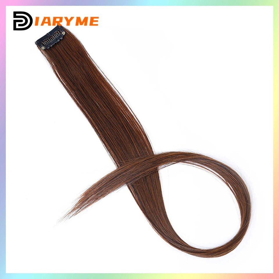 Colorful curly synthetic hair extensions for girls, long clip-in hairpiece, multicolored party strands, wig piece, for women and children