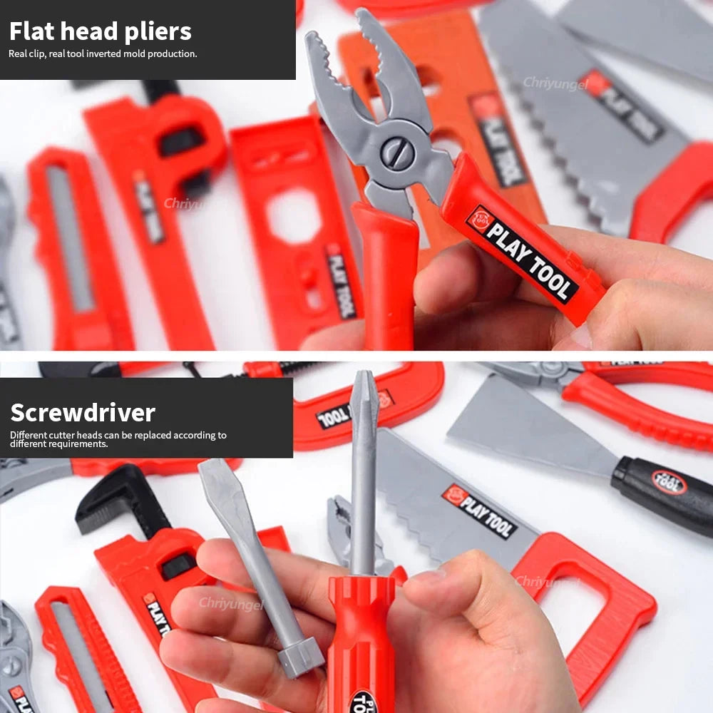 Ensemble d'outils pour enfants, jouets 38/41/42 pièces, Kit d'outils de Construction de réparation pour tout-petits, jouets éducatifs d'apprentissage, cadeau pour garçons et filles