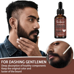 5-Piece/Set Sandalwood Beard Growth Kit, Scented Beard Balm, Moisturizing Oil, Styling Trimming, Conditioning Care for Men