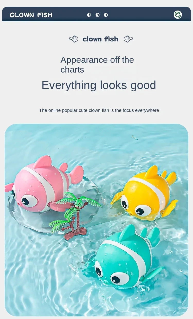 Jouets de Bain pour Bébé, Poisson de Natation Mignon, Animal de Dessin Animé Flottant, Jeu d'Eau Classique, pour les Tout-Petits, Tendance