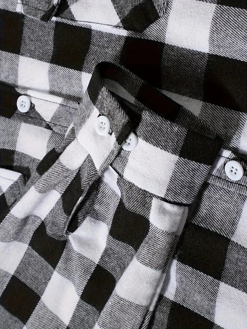 Chemises pour hommes simple boutonnage classique Plaid intelligent décontracté chemise en flanelle à manches longues poitrine deux poches conception printemps automne hommes hauts