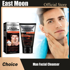 Nettoyant pour le visage pour hommes, contrôle de l'huile, rétrécissement des pores, élimination des points noirs d'acné, nettoyage en profondeur, hydratant, éclaircissant
